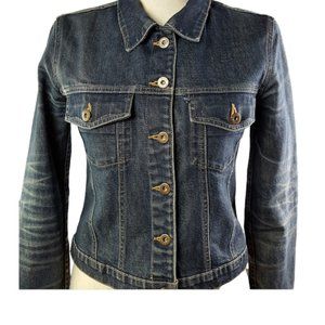 Silver Jeans Jacket Women sz S by  blue Distressed Cutoff Holed Made in Canada